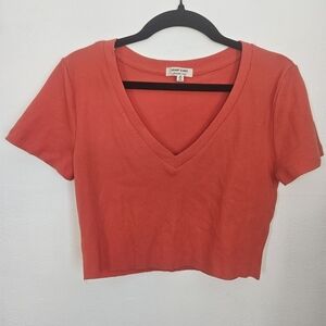 Heart & Hips Women's Red V-Neck‎ Crop Top